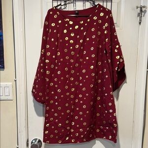 SHEIN Dress with Gold Floral Design